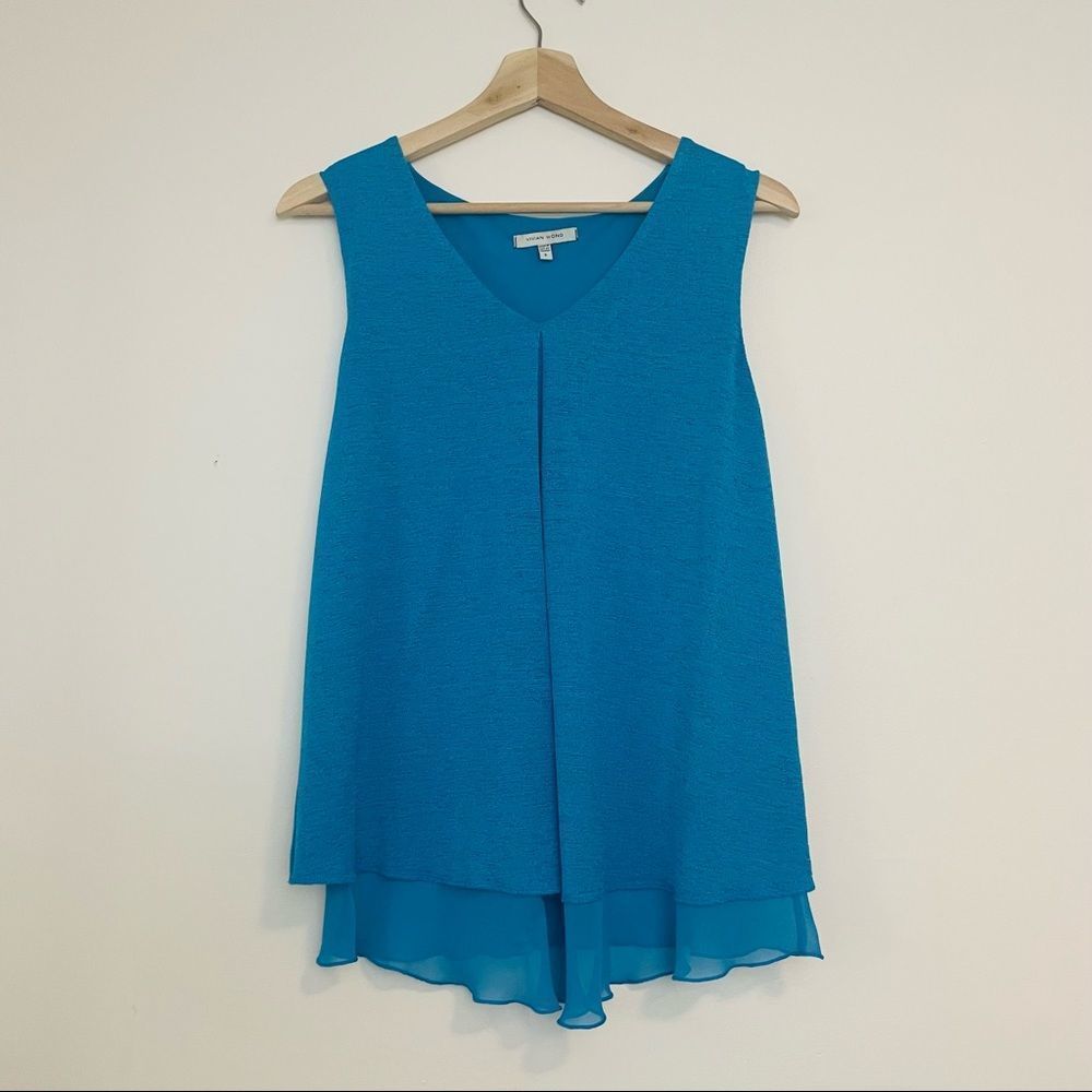 Vivian Wong | Sky Blue Pleated Tank